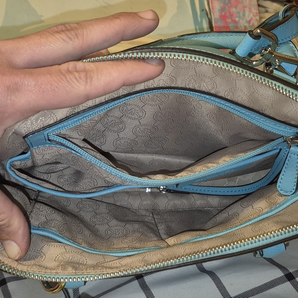 Michael Kors Cindy Large Dome Sachel/ Crossbody Turquoise Women's Bag - Picture 3 of 13